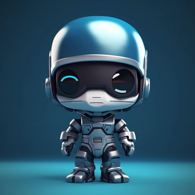 cute 3d render cartoon of toy art robocop