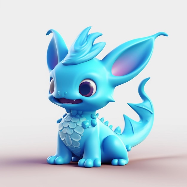 cute 3d render simple cartoon of toy art vaporeon Pokmon