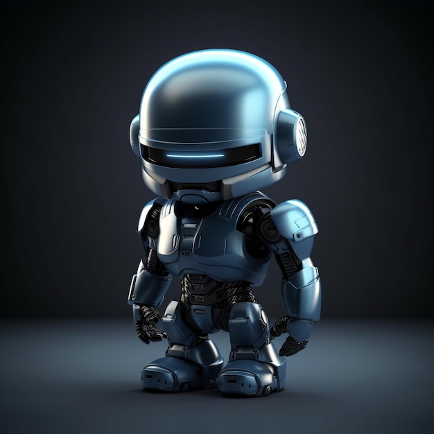 cute 3d render of toy art robocop vector illustration