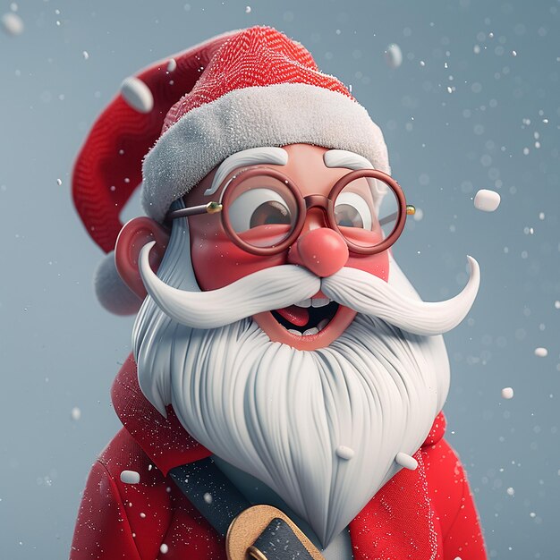 Photo cute 3d santa claus character generative ai design