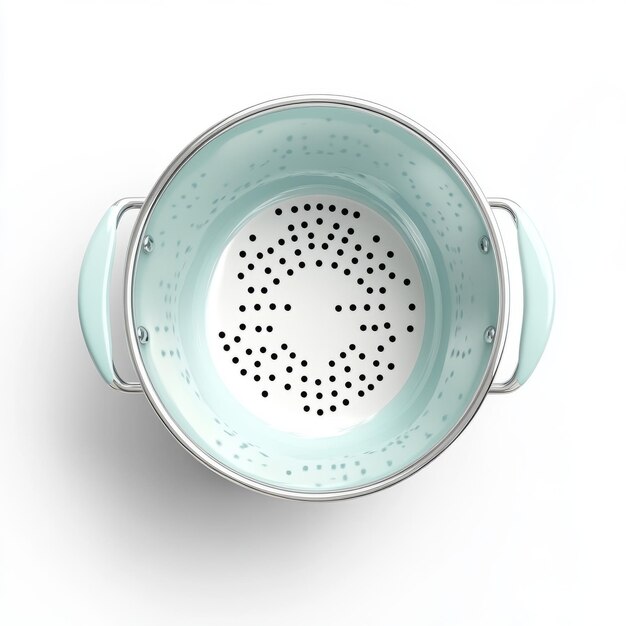 Photo cute 3d silver colander minimalistic design pastel colors