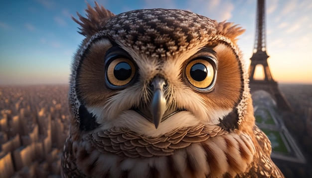 Cute adorable baby owl image Ai generated art