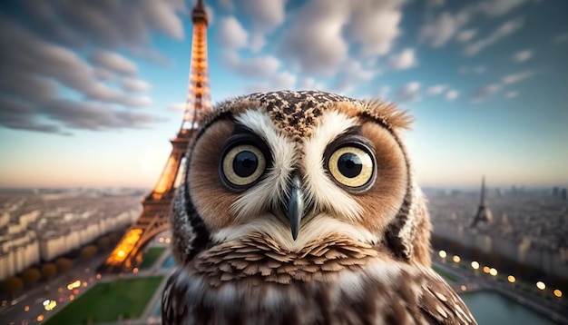 Cute adorable baby owl image Ai generated art