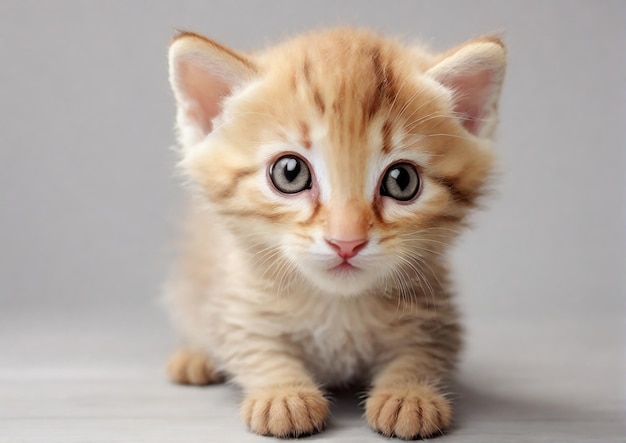 cute and adorable British kitten on white background