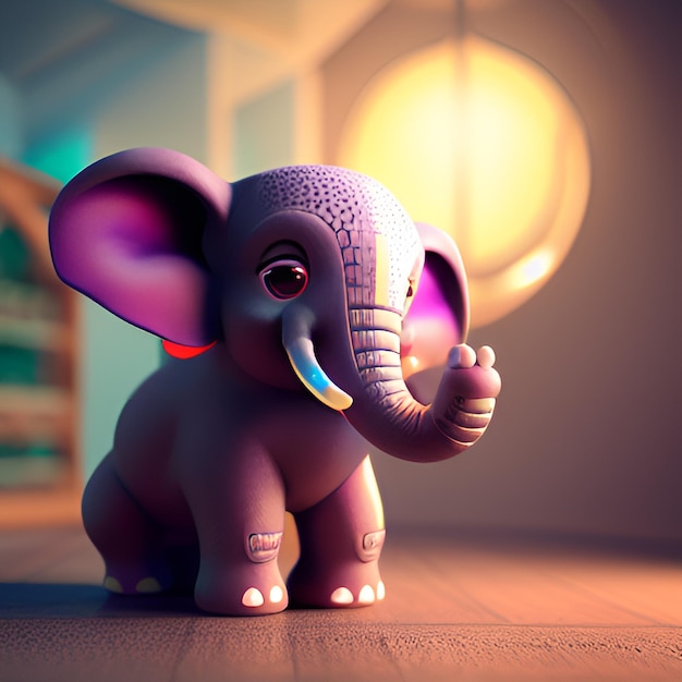 Cute and adorable cartoon elephant baby