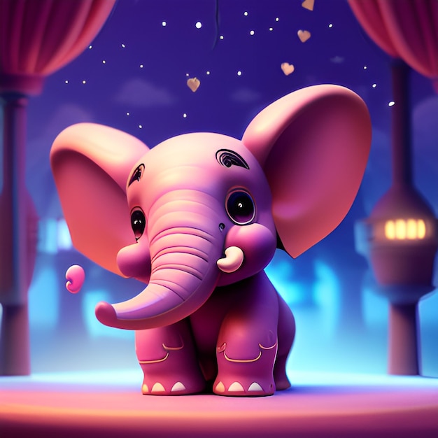 Cute and adorable cartoon elephant baby