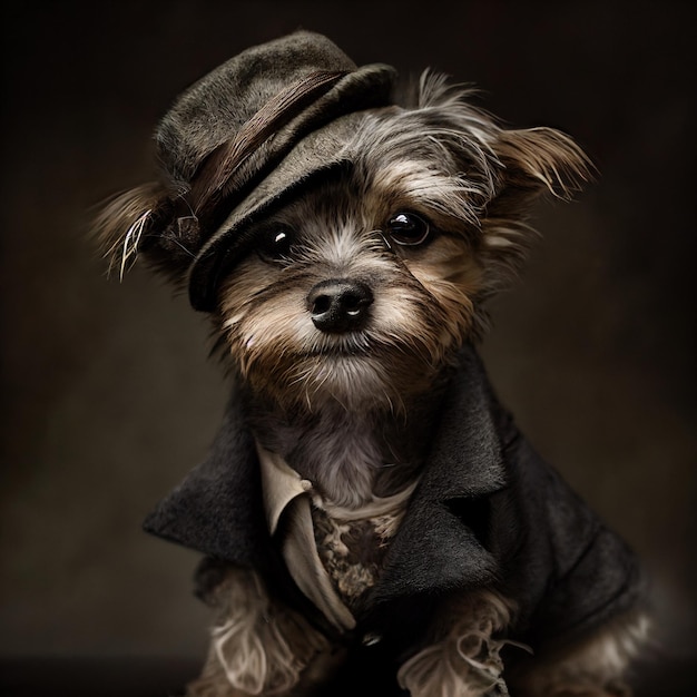 cute adorable dog puppy artistic portrait digital children-friendly 3d illustration