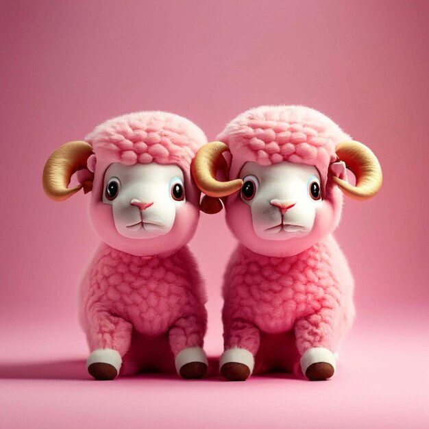 a cute adorable sheep character stands in nature in the style of childrenfriendly cartoon animatio