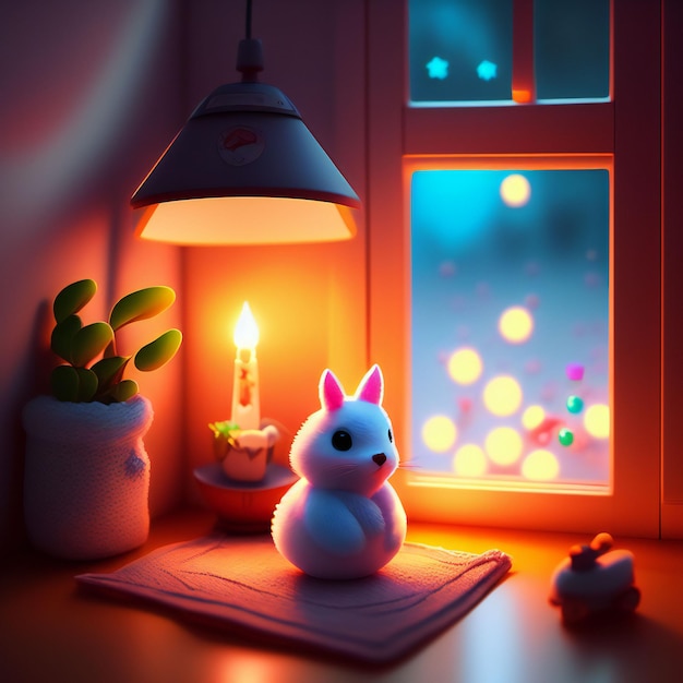 Cute and adorable toy in cozy interior