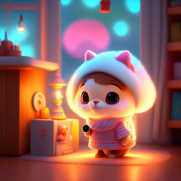 Cute and adorable toy in cozy interior