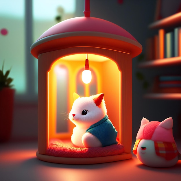 Cute and adorable toy in cozy interior