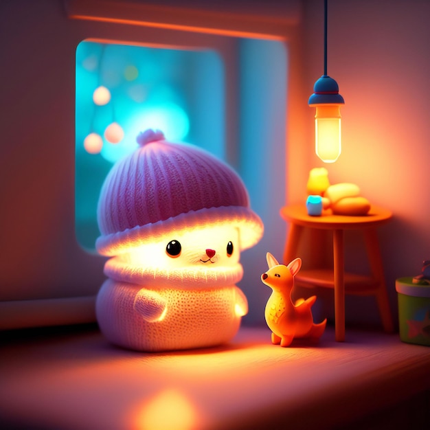 Cute and adorable toy in cozy interior