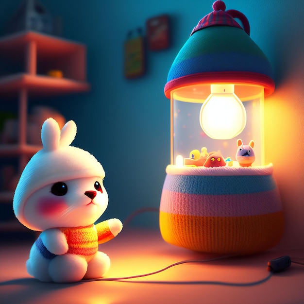 Cute and adorable toy in cozy interior