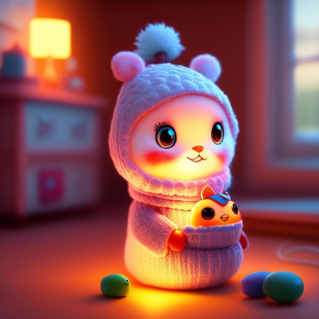 Cute and adorable toy in cozy interior