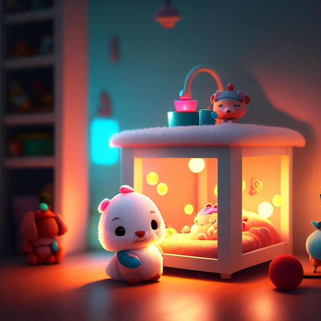 Cute and adorable toy in cozy interior