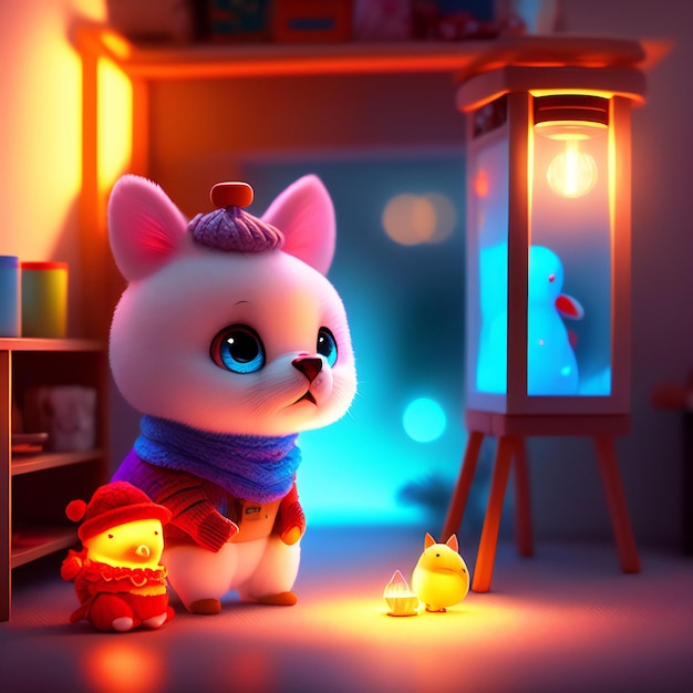 Cute and adorable toy in cozy interior