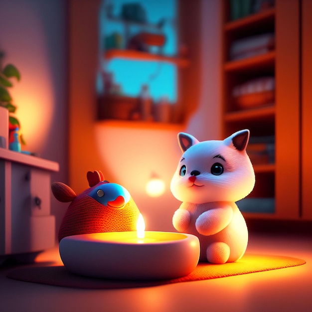 Cute and adorable toy in cozy interior