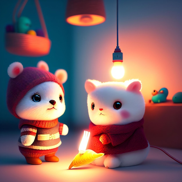 Cute and adorable toy in cozy interior