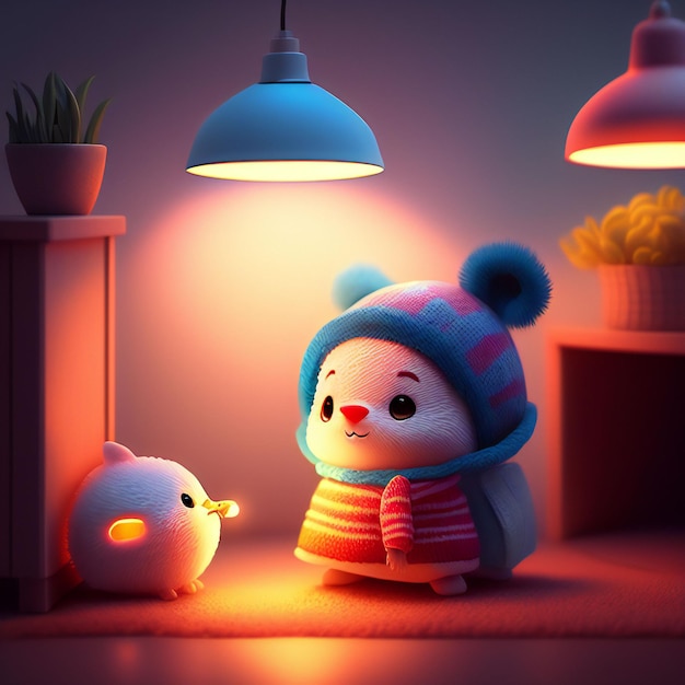 Cute and adorable toy in cozy interior