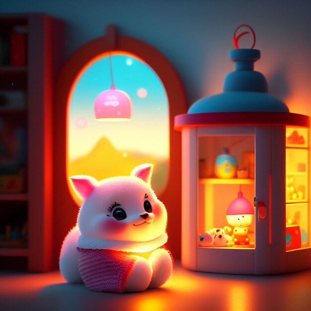 Cute and adorable toy in cozy interior