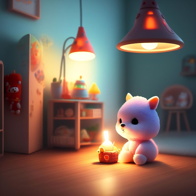 Cute and adorable toy in cozy interior