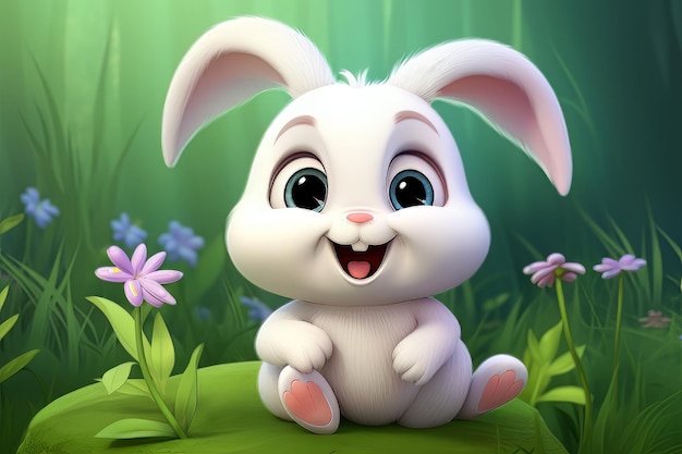 Cute ai generated cartoon bunny