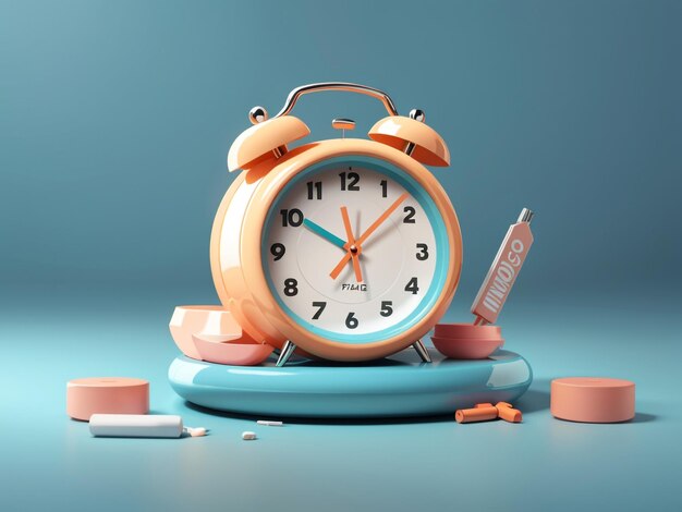 Cute Alarm Clock with Pause Sign Take a Break