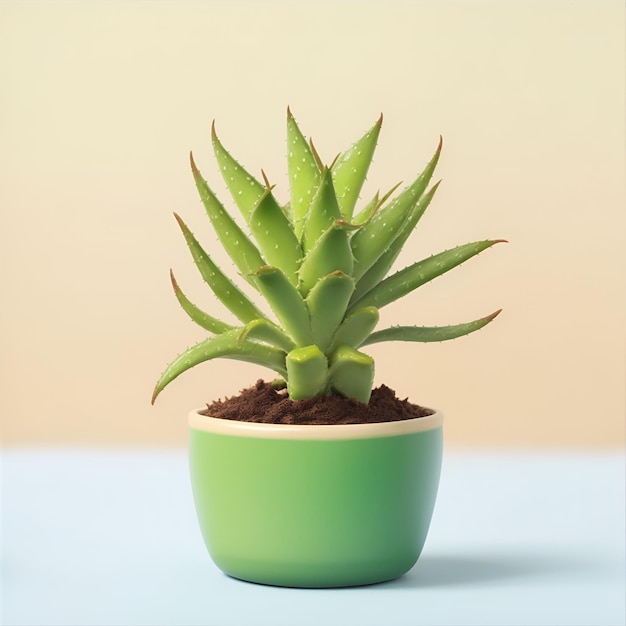 Cute Aloe Plant in a Pot With Background