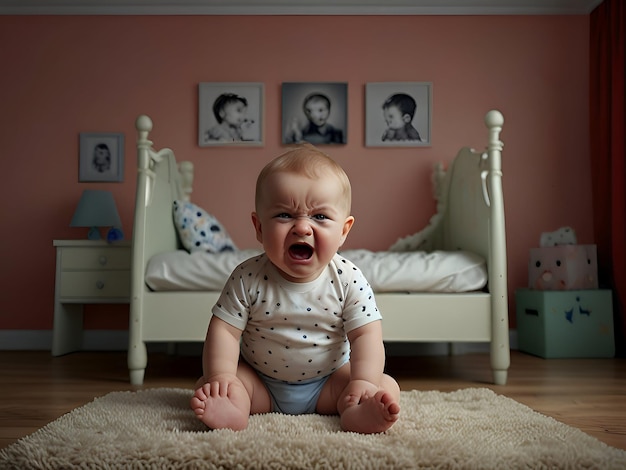 Cute Angry Baby In Room