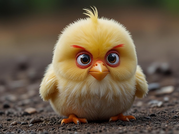 Photo cute angry birds chicks