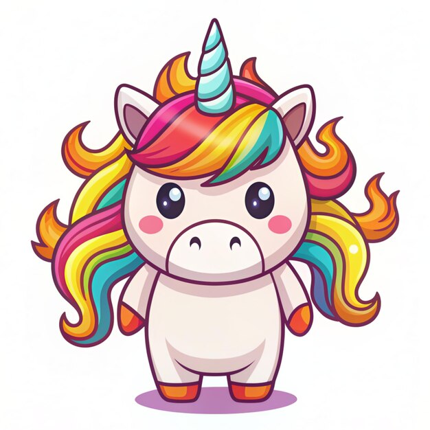 Photo cute angry unicorn cartoon vector icons illustration flat cartoon concept suitable for any creative project