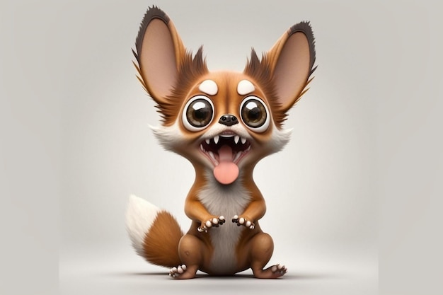 Cute animal animated on white background cartoon style animated expressions quirky expressions playful expressions sweet cheerful little animals