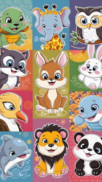 cute animal seamless pattern