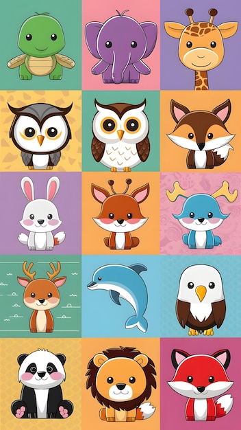 cute animal seamless pattern