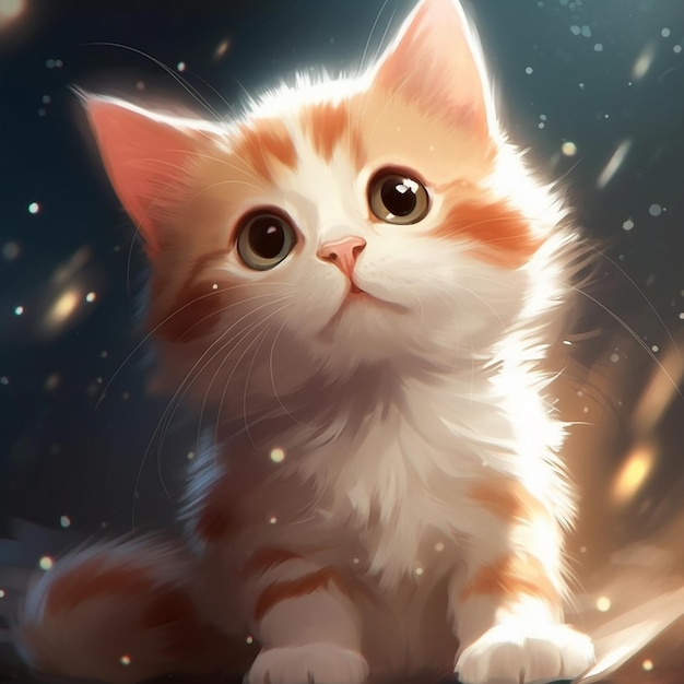 Cute animated cat illustration cartoon