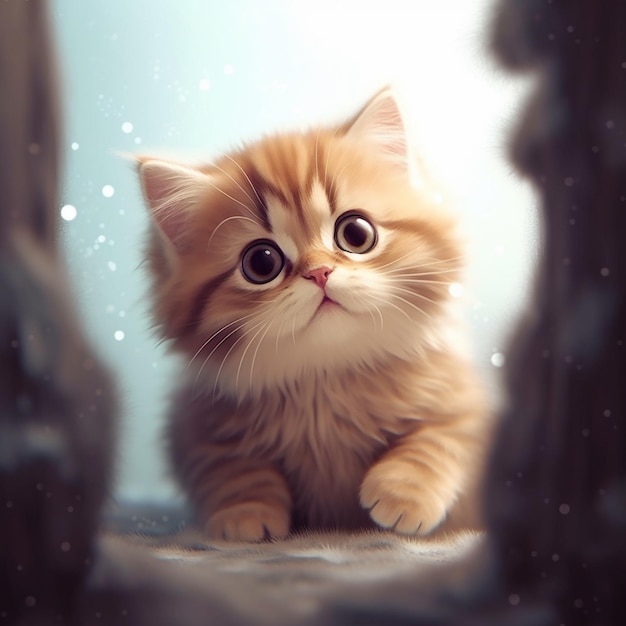 Cute animated cat illustration cartoon