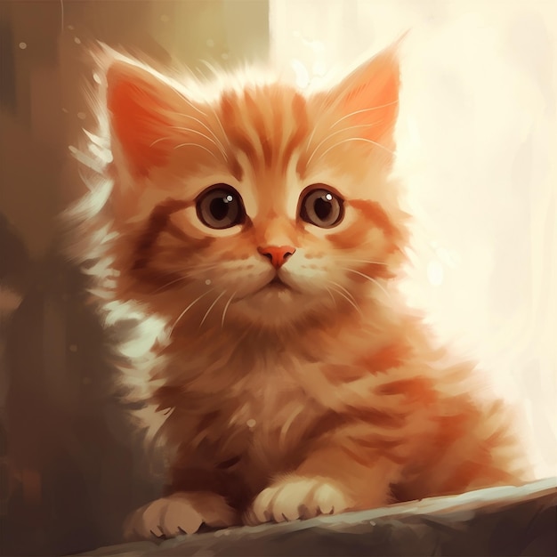 Cute animated cat illustration cartoon