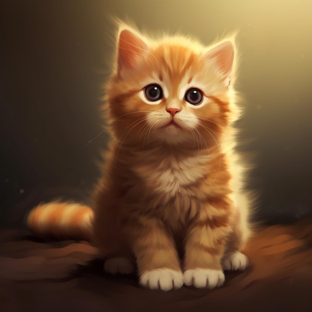 Cute animated cat illustration cartoon