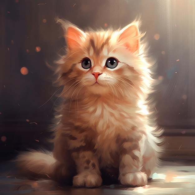 Cute animated cat illustration cartoon