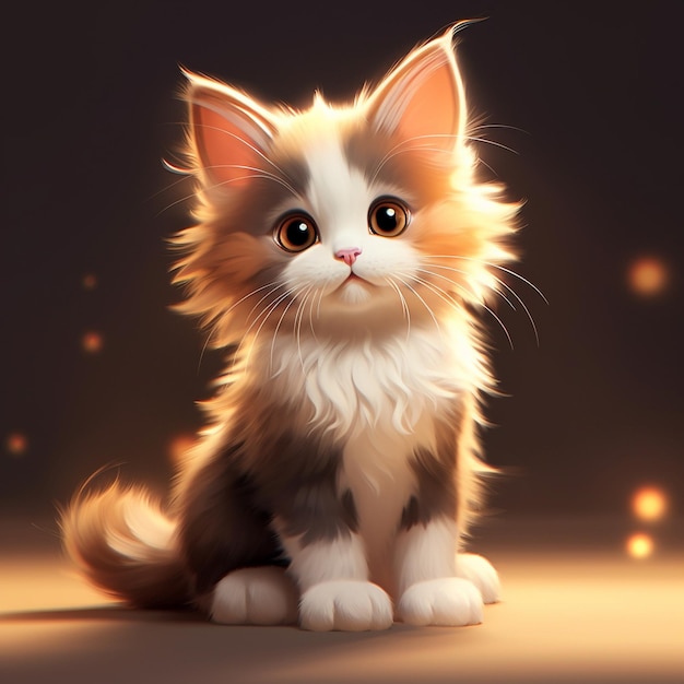 Cute animated cat illustration cartoon