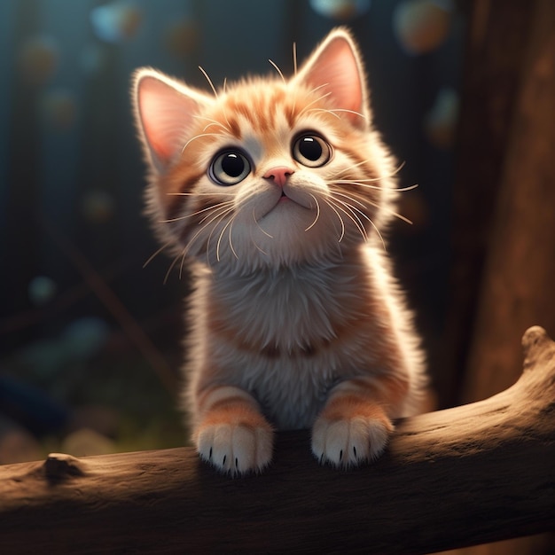 Cute animated cat illustration cartoon