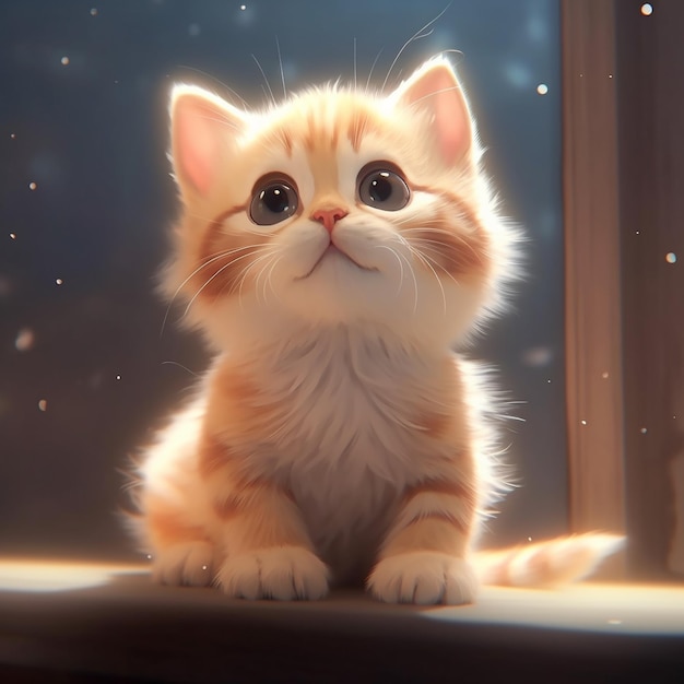 Cute animated cat illustration cartoon