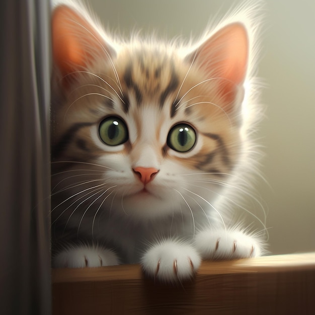 Cute animated cat illustration cartoon