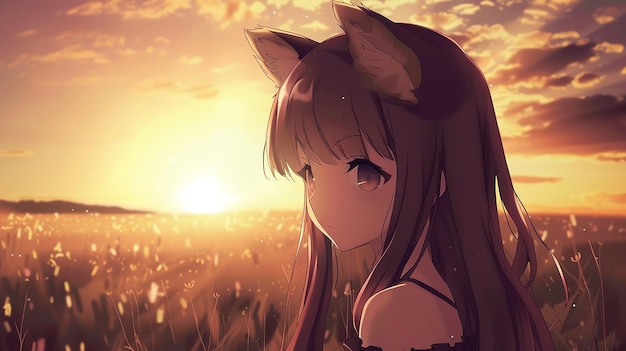 Photo cute anime fox girl wallpaper