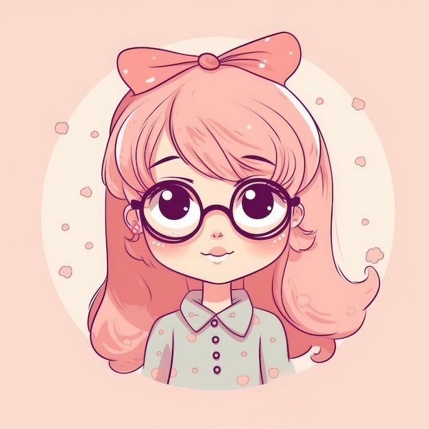 A cute anime girl kawaiistyle cartoon anime style girl ai generated