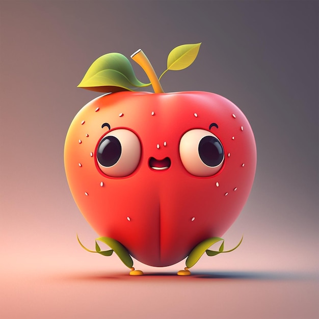 Cute apple Character