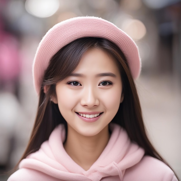 Cute Asian Girl In Pink