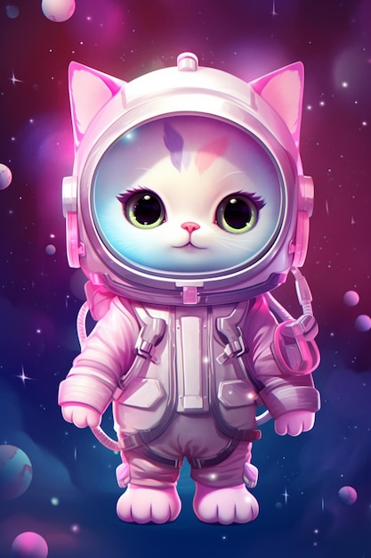 Cute astronaut cat