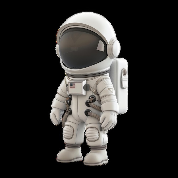 Photo cute astronaut character in a spacesuit design