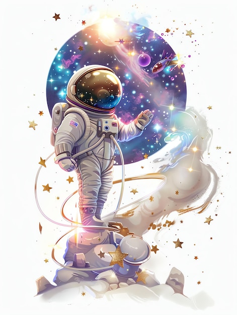 cute Astronaut theme illustration